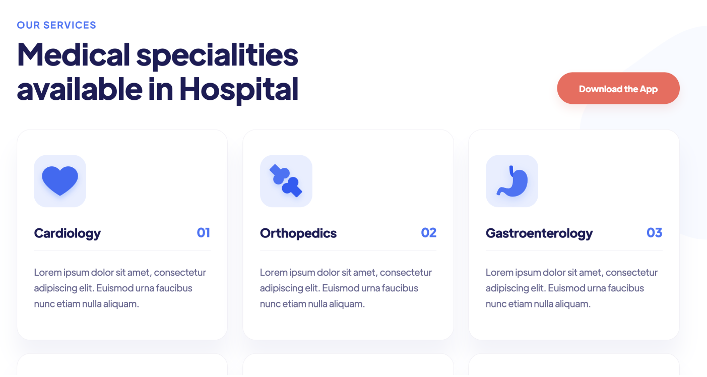 Icons And Graphics- Medica App X Webflow Template